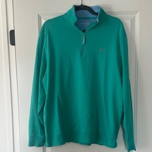 Vineyard Vines Teal Zip-Up Sweater